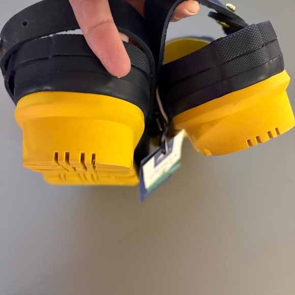 Joules Welly Navy and Yellow Clogs New - Picture 3 of 5